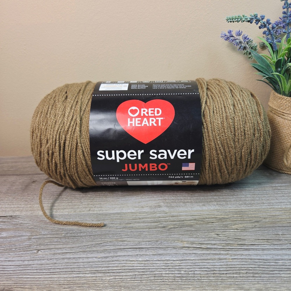 Red Heart Super Saver Jumbo Yarn Cafe Latte 14oz Worsted Medium 4 Acrylic NEW